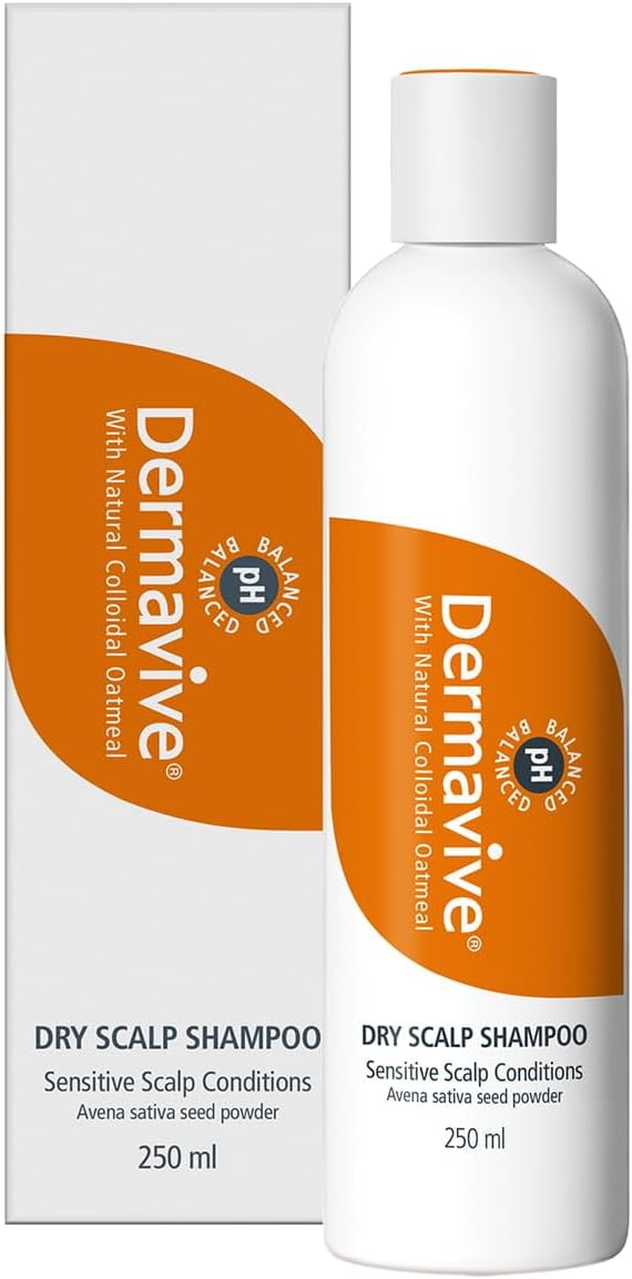 Dermavive Dry Scalp Shampoo, Dandruff Control, Gentle Formula for Dry Scalp, Hydrating and Moisturizing Shampoo, Soothing Scalp Shampoo, 250ml (8.45 fl oz)
