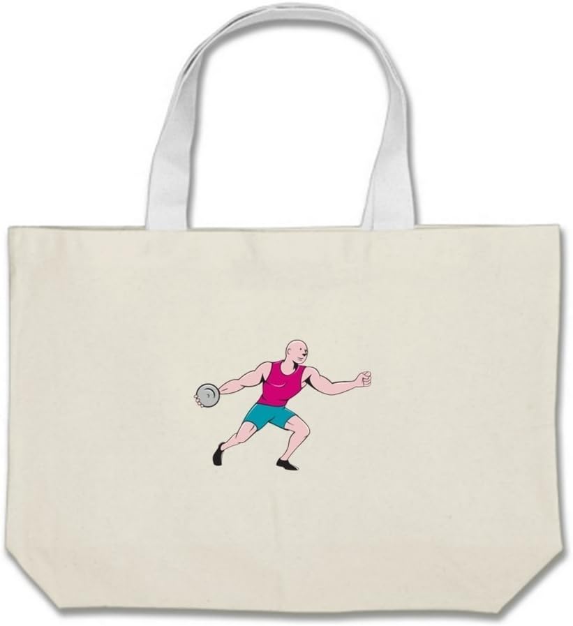 Polada Non Woven Tote Bags Discus Thrower Side Isolated Cartoon Wholesale Tote Bags With Logo