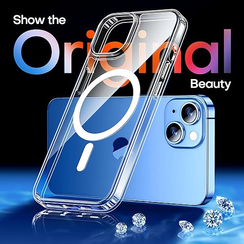 CANSHN Funda Magnética para iPhone 15, Carcasa Bumper Teléfono Antigolpes, Parte Trasera Transparente Anti-Arañazos (Transparente) - Imagen 3