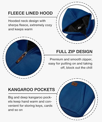Image of SWISSWELL Unisex Boys Girls Fleece Hoodie Sherpa Lined Jacket Zip Up Hooded Sweatshirt Winter Outerwear for Kids