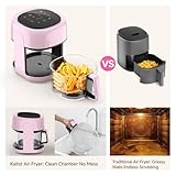 8-In-1 Glass Air Fryer, 5 QT Airfryer with Easy-View Glass Basket, Adjustable Temperature, Touch Panel Control, Circulating Heating, Compact and Large, Nonstick & Dishwasher Safe Fry Bowl