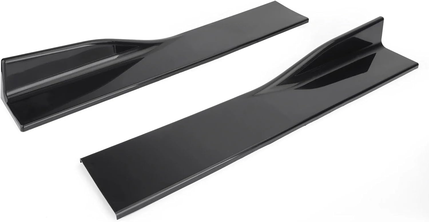 78.7" Side Skirt Splitter Spoiler Lip Rocker Panel Extensions Body Kit Car Bumpers Gloss Black Compatible For Subaru Impreza WRX STI(Black)