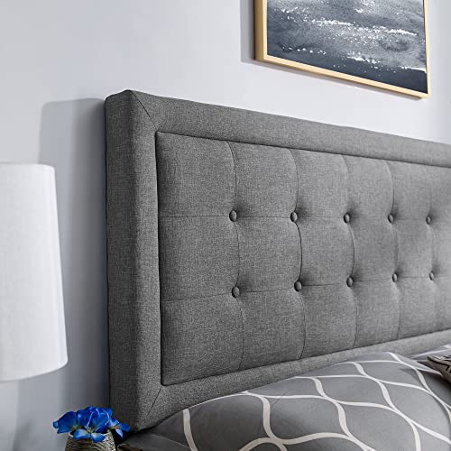 Classic Brands Madigan Tufted Upholstered Headboard, Light Grey, Queen #TOP3