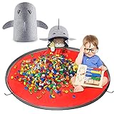 Einfach zu benutzen :Mit Schnell schließendem Design,Öffnen Sie einfach die Magnetschnalle und nehmen Sie die Spielmatte heraus, um alle Vorbereitungen abzuschließen.Der Haifischeimer kann auch alleine als Wäschekorb und Aufbewahrungskorb verwendet werden.