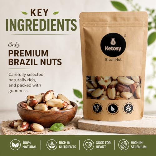 Image of Ketosy Premium Brazil Nuts - 250g | Supports Immunity | Thyroid Function Support Nutrients | Rich in Selenium |Unroasted Brazilian Nuts - Large Jumbo Size Nuts
