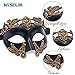 MYSEUNI Masquerade Mask - Venetian Metal Rhinestone Filigree Women & Men for Cosplay Halloween Party Mardi Gras Masquerade Ball
