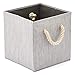 EZOWare Set of 4 Fabric Storage Bins with Cotton Rope Handle, 10.5 x 10.5 x 11 inch Foldable Organizer Basket Cube for Organizing Kids Baby Nursery Room, Towels, Closet, – Gray