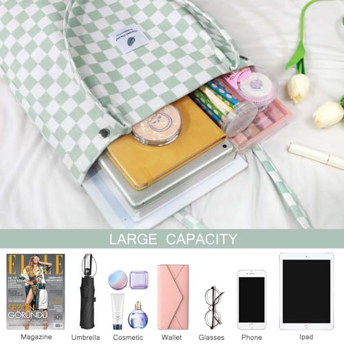 Image of Ayieyill Corduroy Tote Bag for Women Canvas Shoulder Cord Purse with Inner Pocket