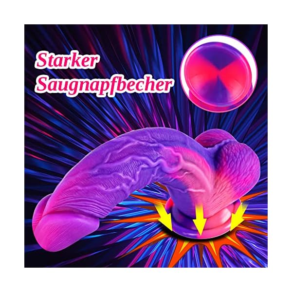 Umania 22cm silikon dildo, realistischer didloschwanz mit starker Saugnapfbecher für Händespiele, großer Schwanz mit gebogenem Schaft und Bälle für den falschen Penis-dildo mit saugnapf von Frauen – Bild 4