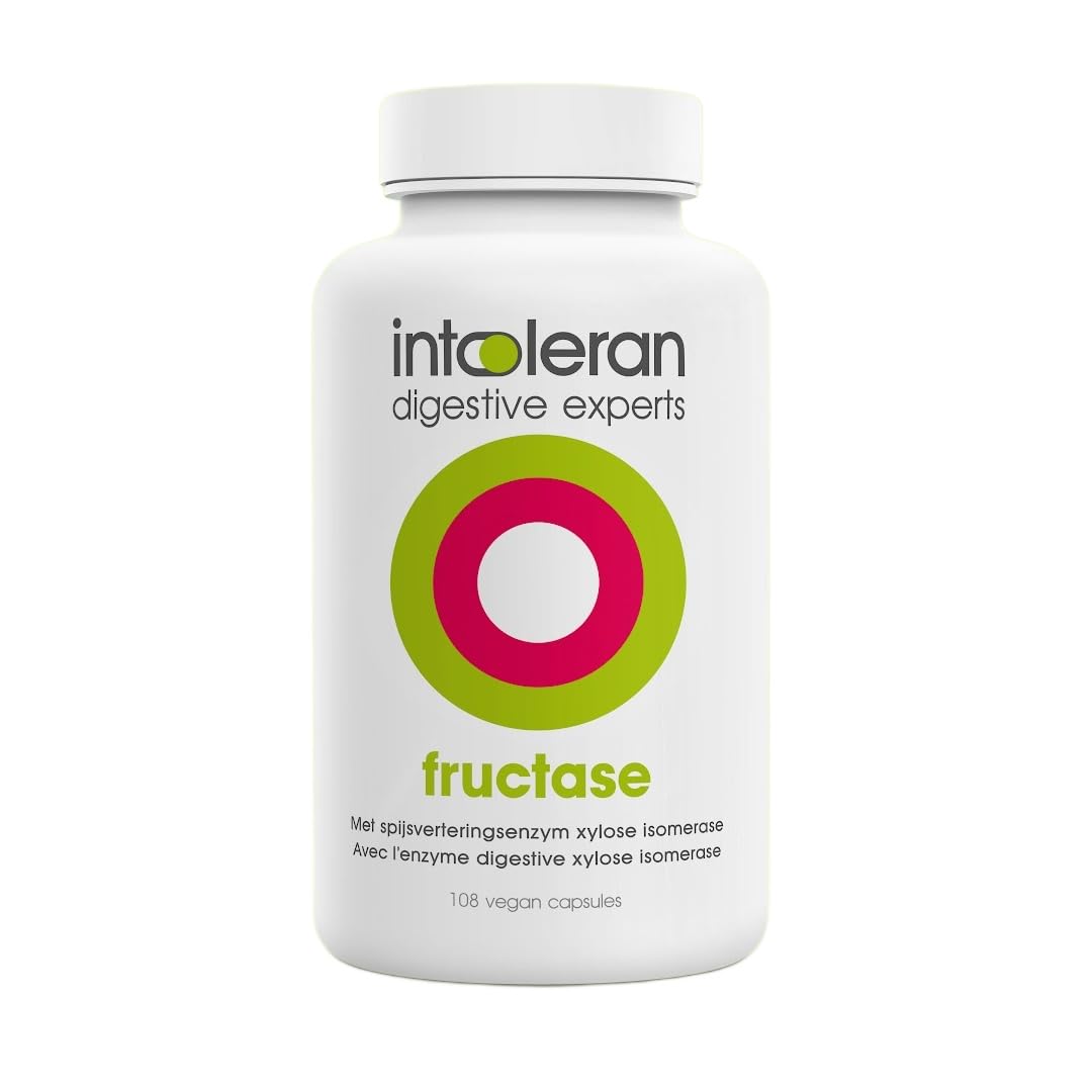 Intoleran Fructase Enzymes digestives - 108 gélules | Complément alimentaire pour l'intolérance au fructose | Enzymes pour aider à digérer les aliments et boissons sucrés | Faible teneur en FODMAP