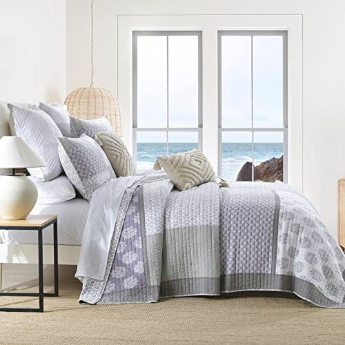 Y-Plwomen Quilts Queen Size 100% Cotton Queen Quilt, Purple Farmhouse Queen Bedspreads, Lightweight Soft Queen Quilt Bedding Set For All Season, 3 Piece #TOP3