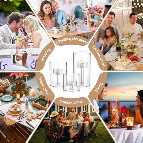 Vase cylindrique transparent pour centre de table rustique moderne - 7