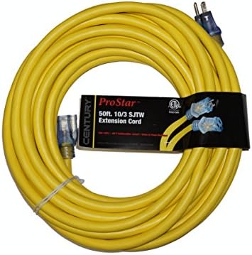 ProStar 10 Gauge SJTW 3 Conductor 50 Foot Extension Cord with Lighted Ends - Yellow