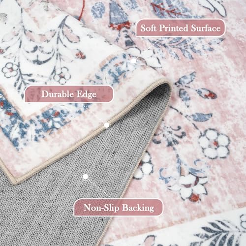 Tapete decorativo boho rosa 8x10 para sala miniatura 4