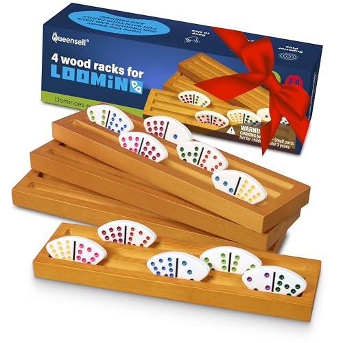 Porte-fichas de domino bois supports incurvés pour jeu Loomino et accessoires Mexican Train