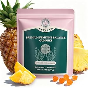 Estaryn Premium Feminine Balance Gummies – for Women’s – Immune Support& PH Balance – Vegan, Gluten-Free – Hawaiian Pineapple – 60 Gummies – 30 Servings