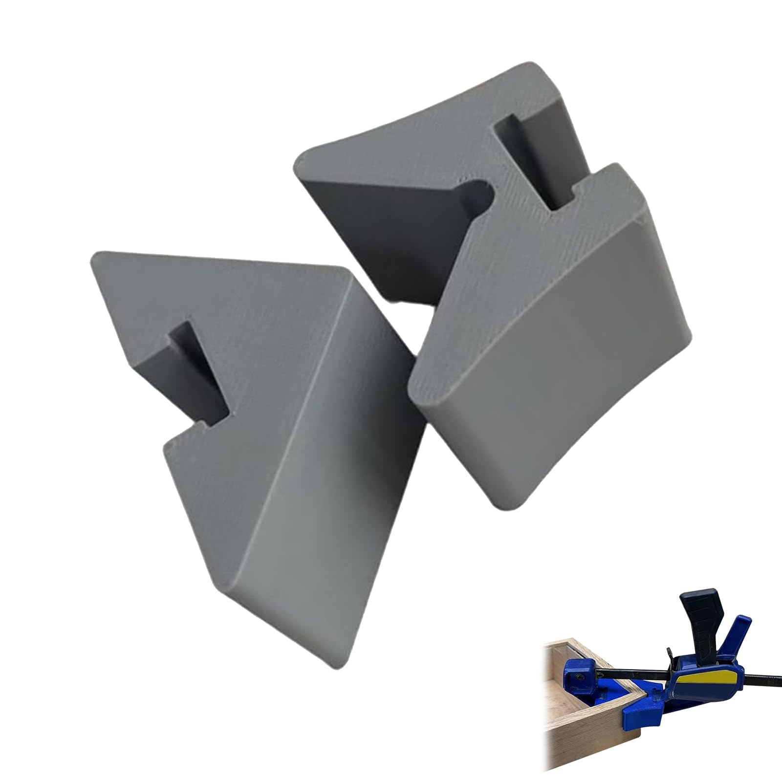 Corner Clamp Adapter Compatible with Irwin Quick-Grip, 90 Degree Angle Squeeze Clamp Attachment, Right Angle Woodworking Tools Accessory for Picture Framing, Cabinetry & DIY，Grey