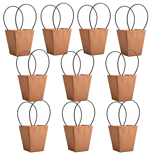 Gisela D 10 Pièces Sacs Cadeaux de Fleurs avec Poignée, Sac de Bouquets d'arrangements Floraux Cadeaux, Boîte de Transport étanche pour Bouquet de Fleurs Oasis pour Fleuristerie Cover