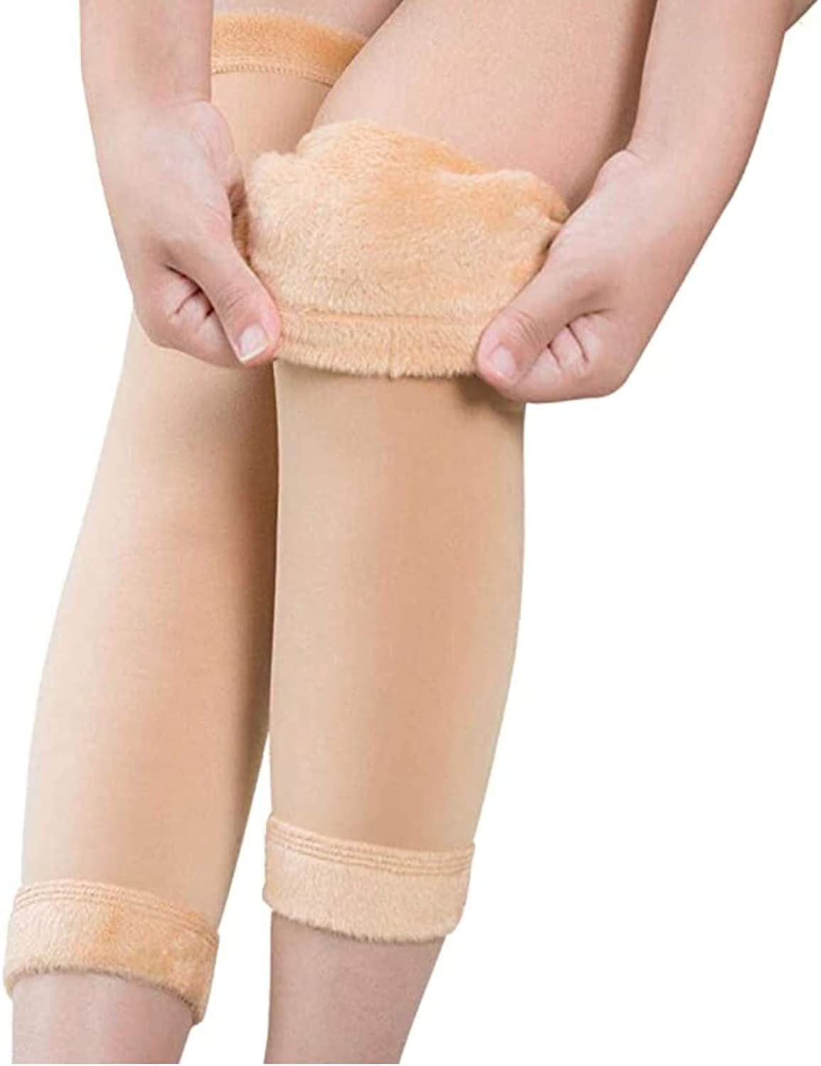 pinkit Women Men Warm Over Knee Winter Fleece Fur Leg Warmer Knee Warmer High Socks (Color- Beige)-picture-46