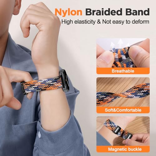 Image of XMUXI Compatible with Samsung Galaxy Watch 8 Strap 44mm 40mm Magnetic Nylon Replacement Bands for Galaxy Watch 8 Classic 46mm Straps Braided Sport Loop (No Watch)