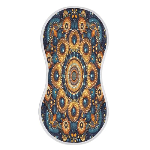 Mandala Burp Cloths Cotton Baby Washcloths,Large 22x11in Burping Cloth Absorbent and Soft for Newborn Baby Boys and Girls,2 Pack