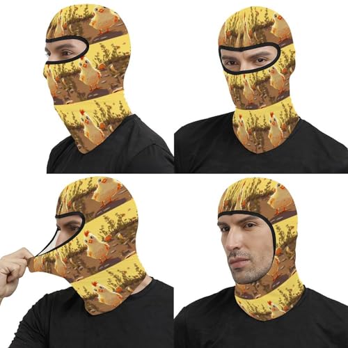 Mascara de esquí para hombres y mujeres con diseño de pollito, balaclava térmica para cara, máscara para clima frío, para motocicleta, invierno miniatura 5