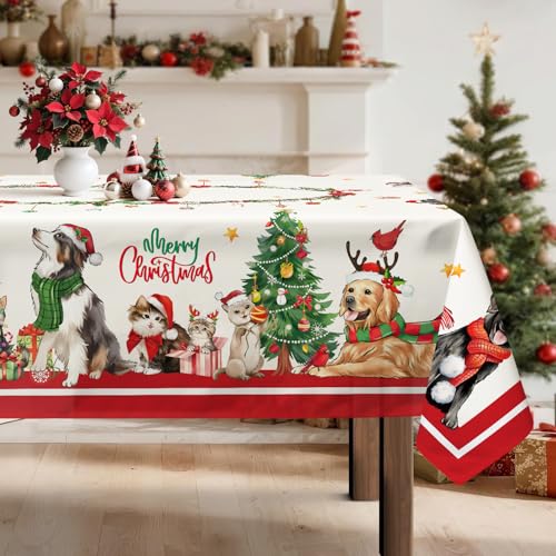 Nappe Noël Arquiel chat chien 60x84 pouces