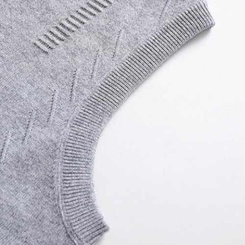 Sweater Vests for Men Classic V Neck Sleeveless Pullover Knitwear Casual Textured Knitted Vests Plus Size Waistcoat4