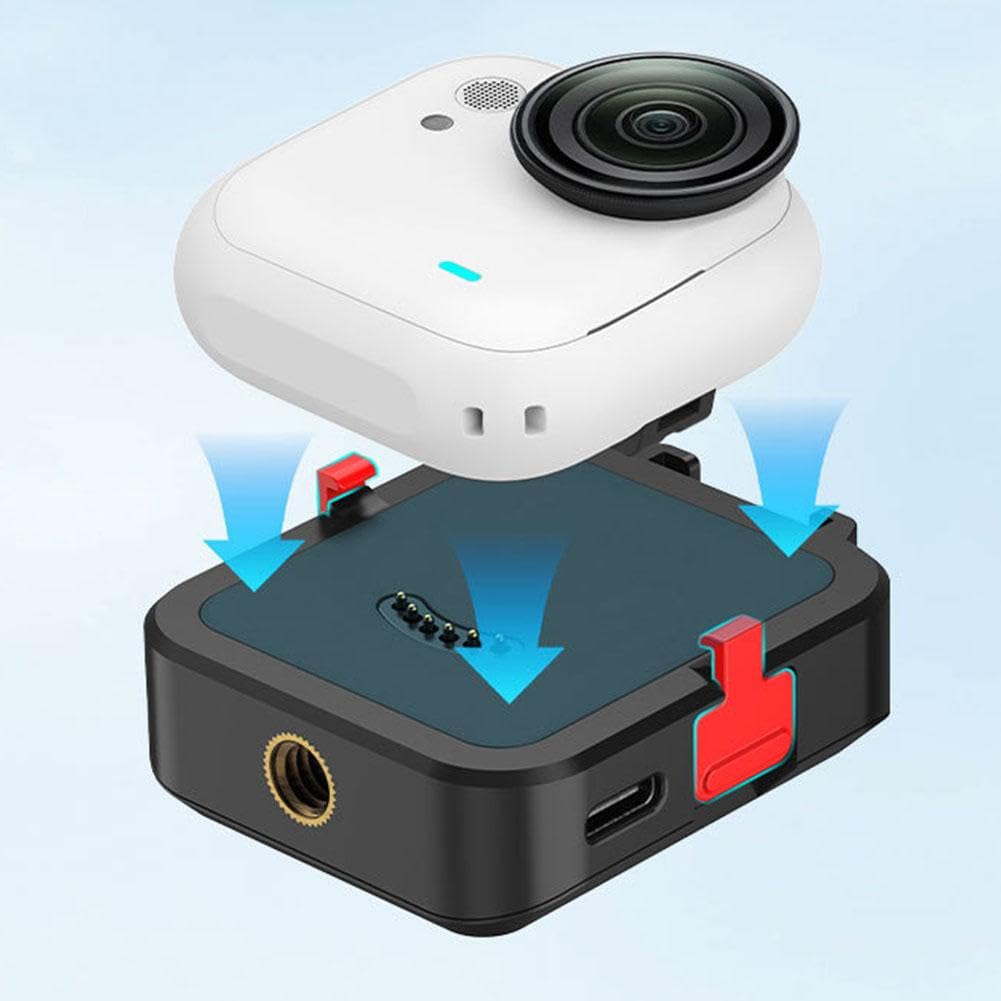 Dock di ricarica magnetico per Insta360 Go Ultra, batteria integrata da 450 mAh per una maggiore durata della batteria, supporto luci e microfoni espansione accessori e trasferimento dati con attacco