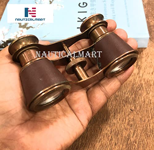 Binoculares de ópera náuticos de latón antiguo miniatura 5