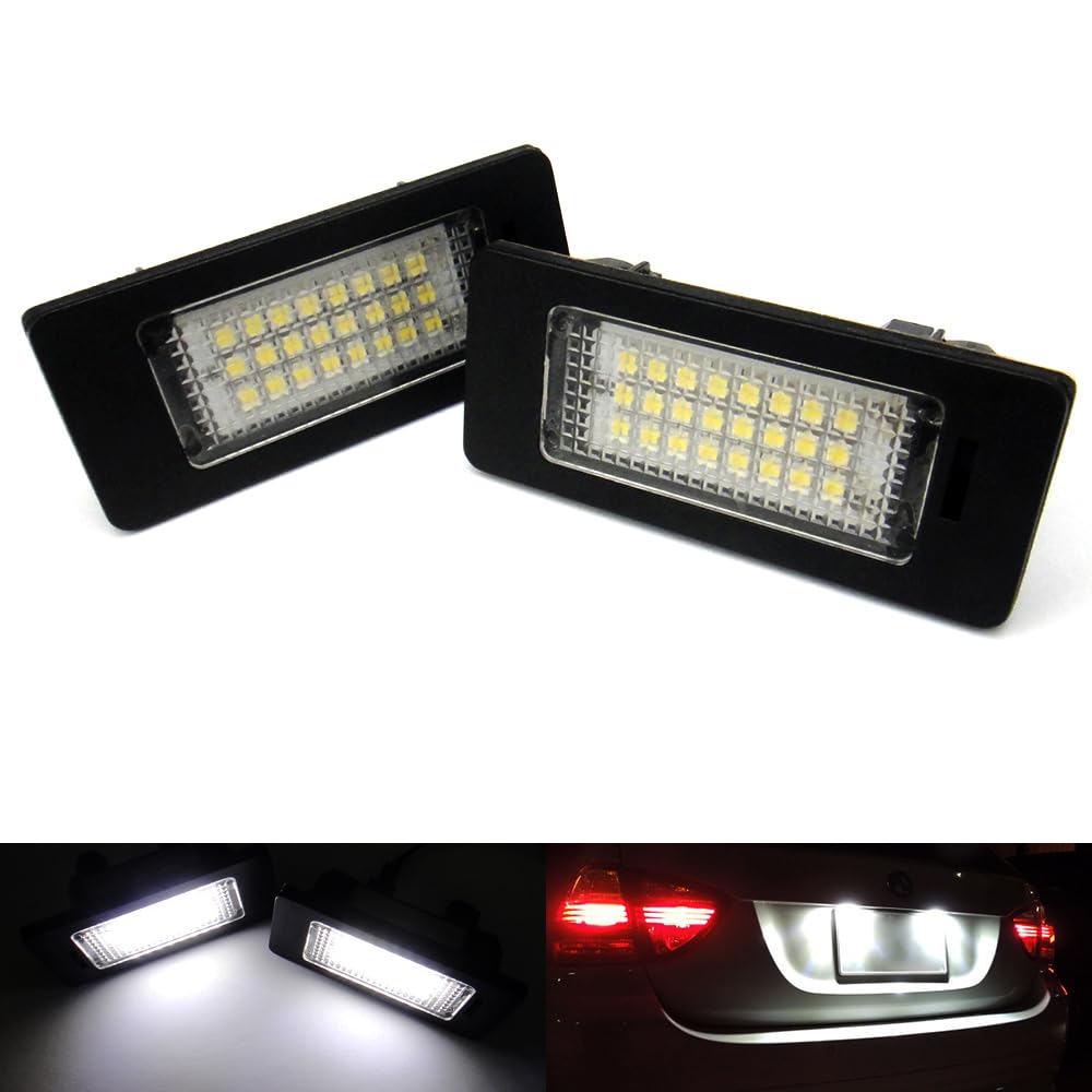 RZGMTSPT 2x LED License Plate Light Tag Lamp Assembly White Canbus For BMW 1 2 3 4 5 Series M3 M4 M5 X1 X3 X4 X5 X6
