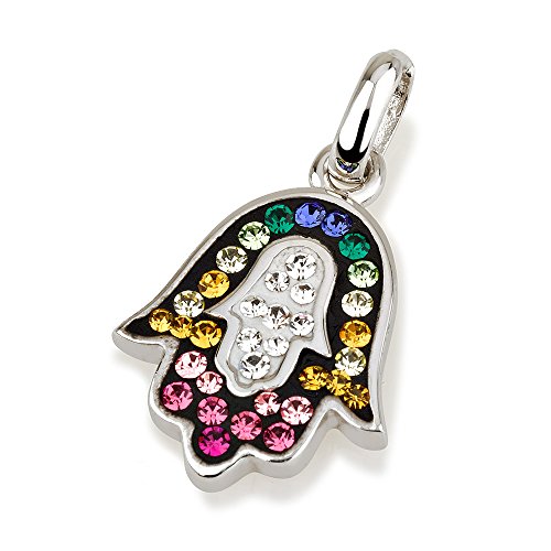 Collier Hamsa en argent sterling et pierres mixtes, le cadeau protecteur idéal