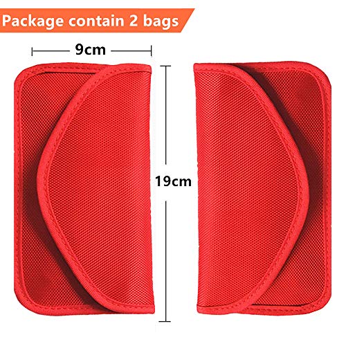 Image of Faraday Bag for Phones (2 Pack, Large) - RFID Blocking Pouch Cage Case, Key Fob Protector, Signal Blocking for Cell Phone Privacy Protection, Car Key FOB, RFID Card Protector (Red)