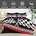WeCozy 5 Pcs Twin Size Comforter Set with Pillowcase & Sham, Racing Car Auto Bedding for Kids and Adults, Race Checkered Sport Bed in a Bag with Flat Fitted Sheet