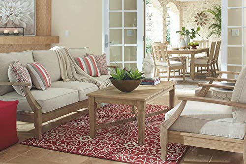 Clare View Sofa with Cushion - Eucalyptus Wood Frame - Beige