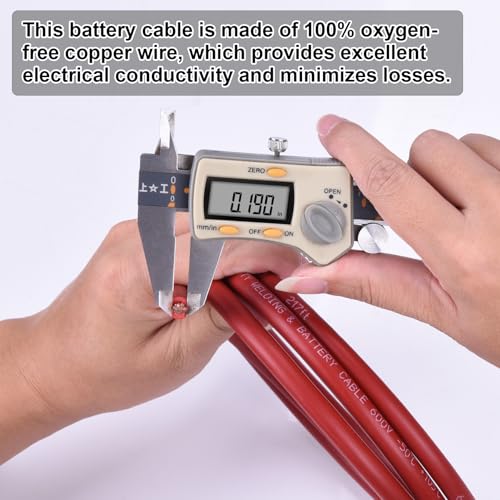 Image of 6 AWG Battery Cable 30FT Red+Black, 6 AWG Welding Cable for Automotive, Marine and Solar