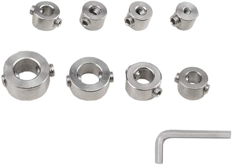 9 Pcs Depth Stop Collar Durable 3-10mm Ring Positioner Spacing Positioner Locator with Hex Wrench for Woodworking Drill Bit Consistent Drilling