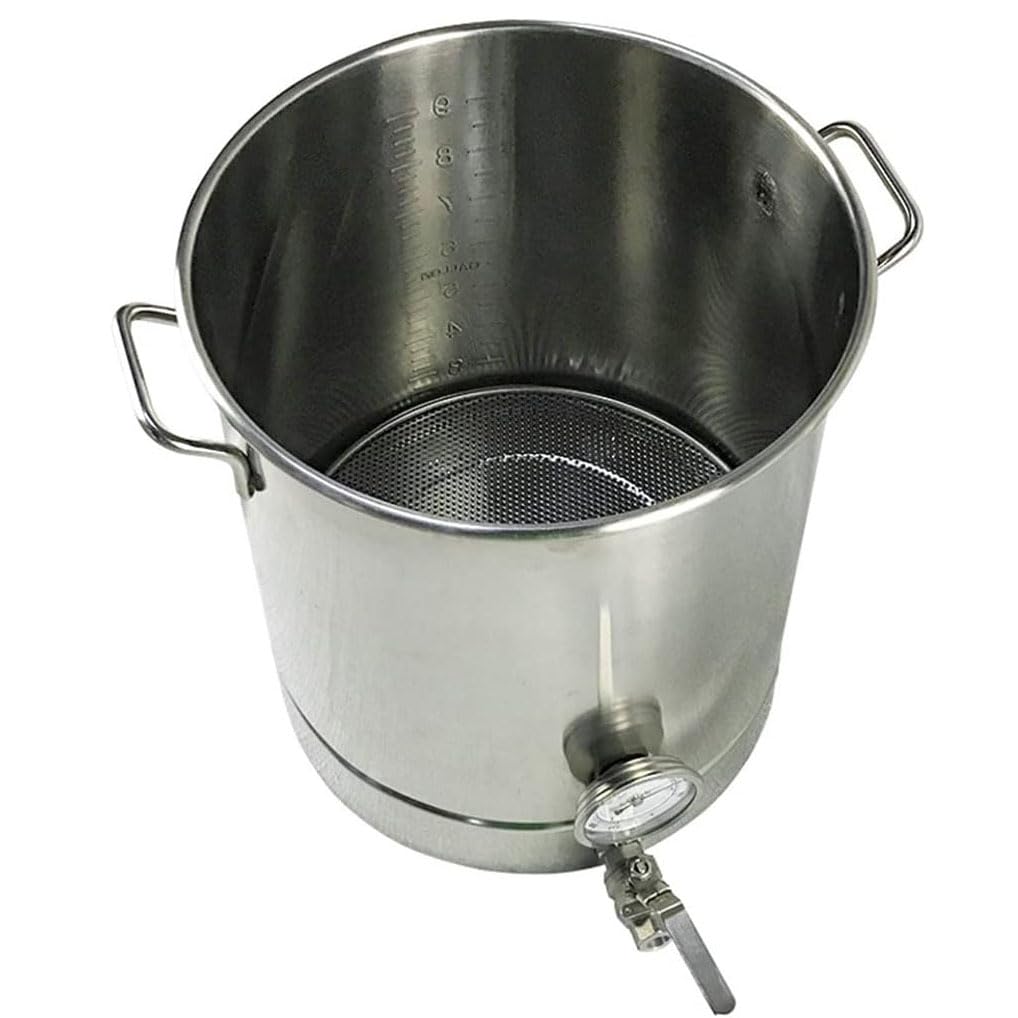 COYEUX Olla de Acero Inoxidable de 30 l con Tapa Ajustada, Olla para Preparar Cerveza con termómetro, para Todas Las Placas, Olla para Carne, Olla para Verduras, Estufa de Gas, eléctrica, cerámica