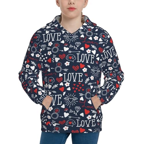 Hearts Arrows Kid Hoodies Boys Sweatshirts Girls Pullover with Pocket