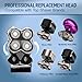 2 Pack Pro 4 Replacement Blades Compatible with Skull & Pitbulls Shaver Head Gold PRO, Silver PRO, Platinum PRO, Butterfly Kiss PRO | Floating 4 Heads Electric Razor Refills + 1 Cleaning Brush