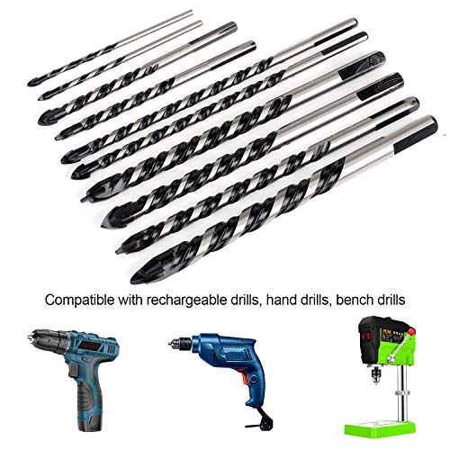 Ausl 10Pcs Masonry Drill Bits Set, Professional Drill Bits Set Concrete For Tile, Brick, Cement, Concrete, Glass, Plastic, Cinder Block, Wood Chrome Plated With Industrial Strength Carbide Tips #TOP4
