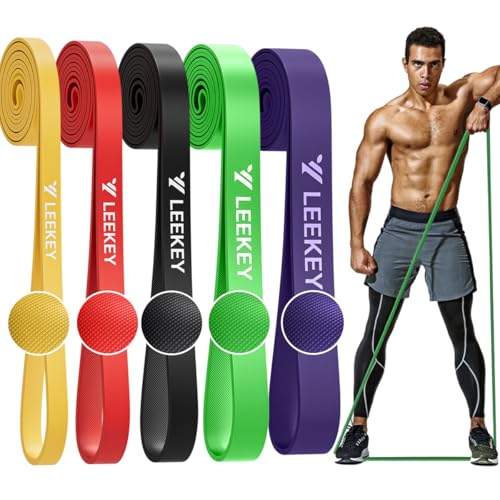 LEEKEY Resistance Bands Set for Men and Women - Pull Up Assist, Mobility, and Powerlifting Bands for Fitness Training and Home Workouts