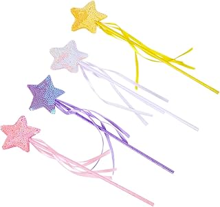 STAHAD 4 Pçs Varinha De Fada Roupas Infantis Traje De Flash De Estrela Varinha De Fada Artesanato Varinha De De Menina Varinha De Lantejoulas Varinha De Fada Borla