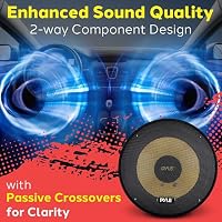 Pyle 2 Way Custom Component Speaker System - 6.5” 400 Watt, with Electroplated Plastic Basket, Butyl Rubber Surround & 40 Oz Magnet Structure - Wire Installation Hardware Set Included - PLG6C, Yellow — image 8