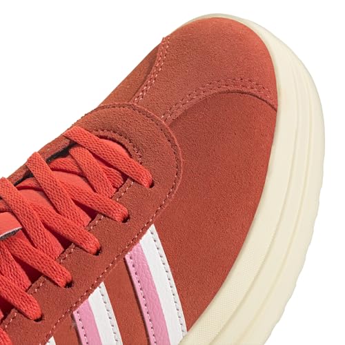 Image of adidas Womens Vl Court Bold Lace Up Sneakers Shoes Casual - Pink