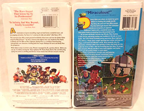 Lot of 2 Childrens VHS Tapes, Toy Story VHS, Toy Story 2 VHS