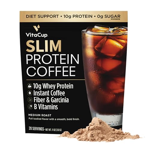 VitaCup Slim Protein Coffee Shake for Diet Support, Instant Coffee