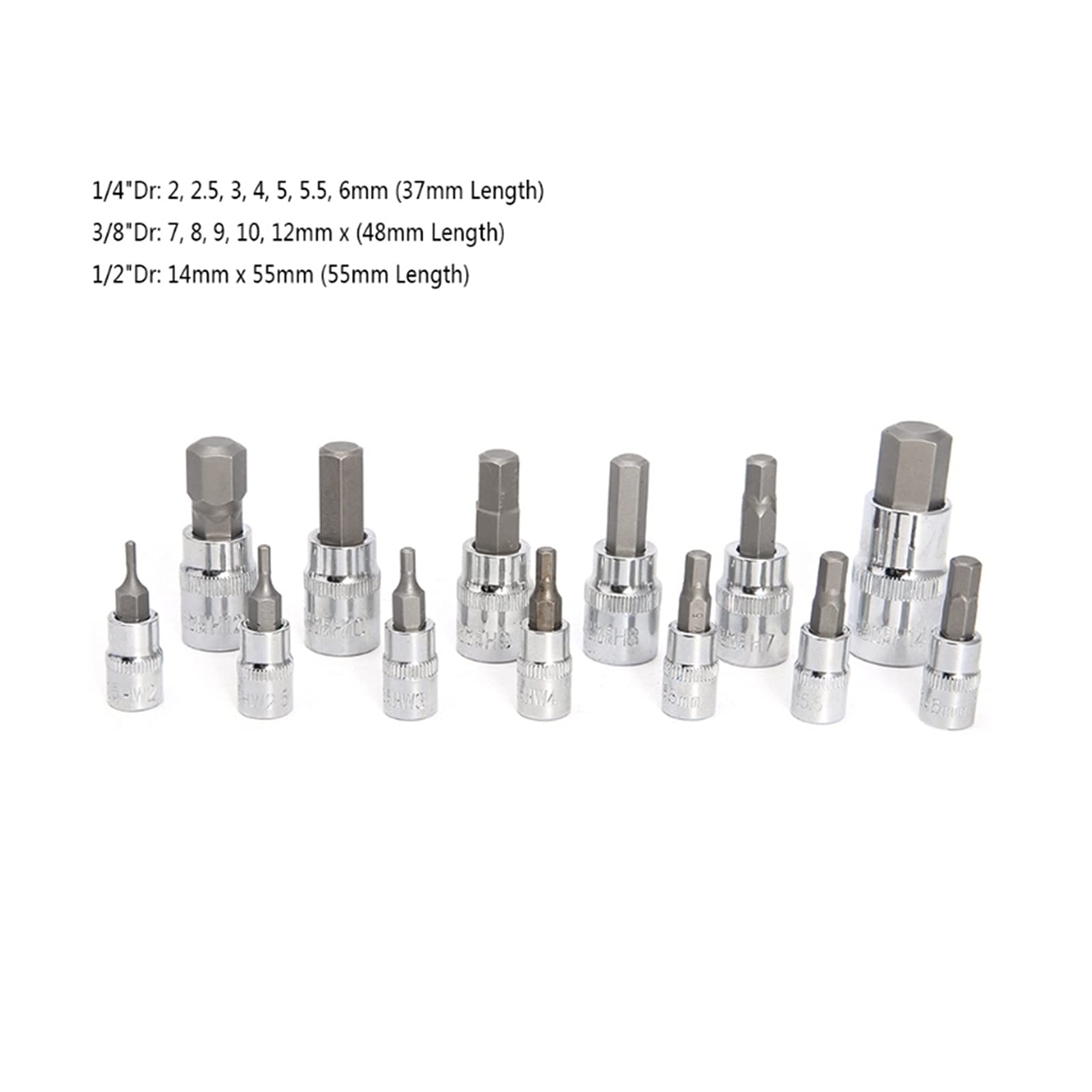 13pcs / Set Metric Allen Hex Chiave A Cricchetto 1/4 "3/8" 1/2 "Strumenti Di Attrezzi Strumenti Strumenti Strumenti Strumenti Sulle Ruote wanglan