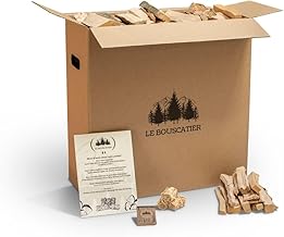 Firewood and Heater for Fireplace, Stove, Oven, Pizza Cookers, Barbecue, Charcoal and Fire Bowl. 12 kg/40 L, Dried Wood, Beech, Oak, Made in France