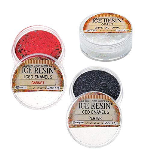 ICE Resin Inclusions Set - German Silver Iced Enamels, Silver Glass Glitter, Crystal Opal Glitter (Fire & Ice)